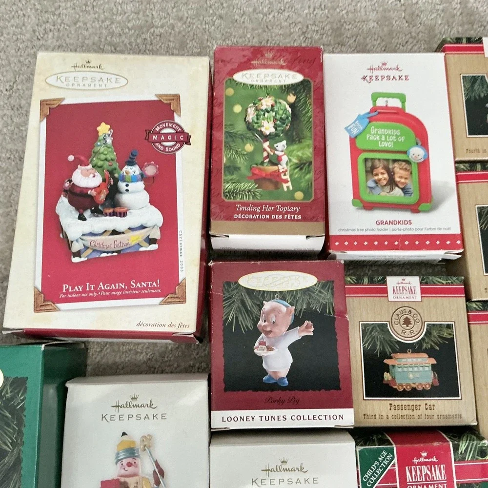 Hallmark Keepsake Christmas Ornament LOT of 25 Pieces Santa Reindeer Trains